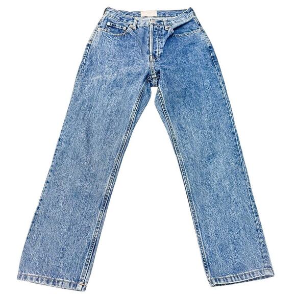 Everlane The Cheeky Jean Button Fly Medium Wash Denim Size 25 Crop - Picture 2 of 8